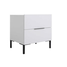 Hanah Home Mesilla de noche Kmd-1720-Dd-1, color Blanco, 2 cajones, 55x59x44 cm